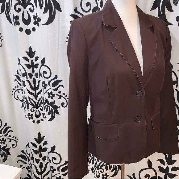 Merona Sz Medium Chocolate Brown 2 Button Blazer - Picture 2 of 11